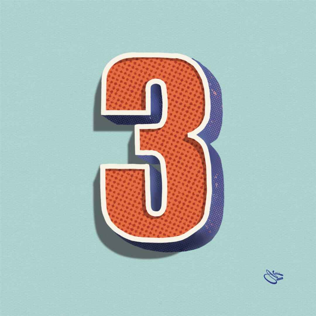 number-3-lettering-Nesia-earth